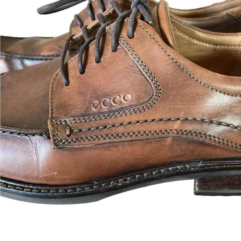 Ecco Shoes Mens Size 11 Leather Square Toe Oxfords